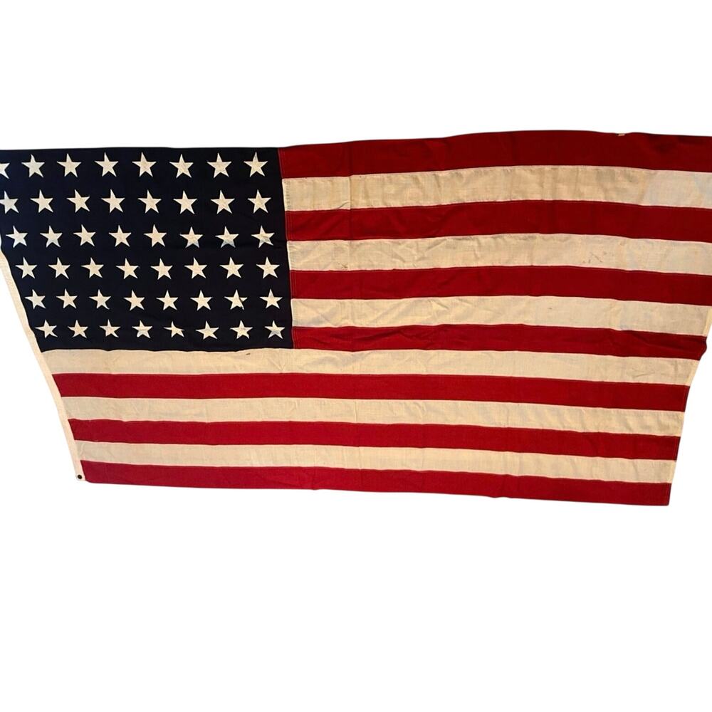 Antique Early 1900s Wool 48-Star American Flag - 60”x102”